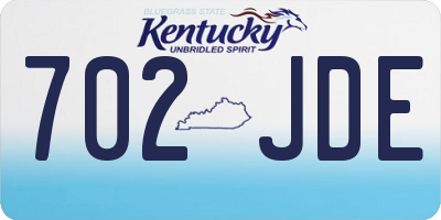 KY license plate 702JDE