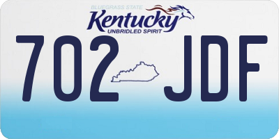 KY license plate 702JDF