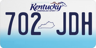 KY license plate 702JDH