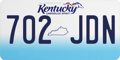 KY license plate 702JDN