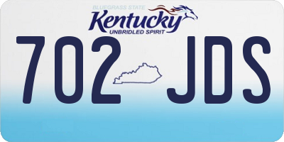 KY license plate 702JDS