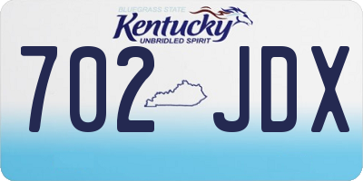 KY license plate 702JDX