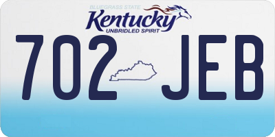 KY license plate 702JEB
