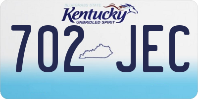 KY license plate 702JEC