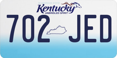 KY license plate 702JED