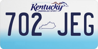 KY license plate 702JEG