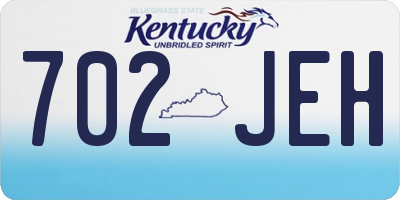 KY license plate 702JEH