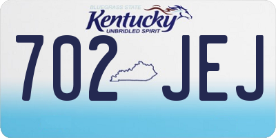 KY license plate 702JEJ