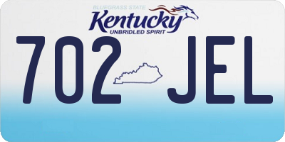 KY license plate 702JEL