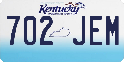 KY license plate 702JEM