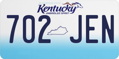 KY license plate 702JEN