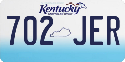KY license plate 702JER