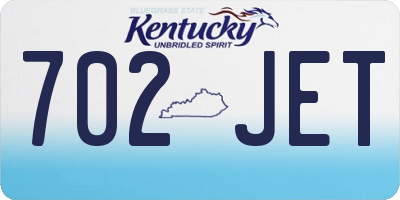 KY license plate 702JET