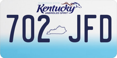 KY license plate 702JFD