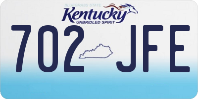 KY license plate 702JFE