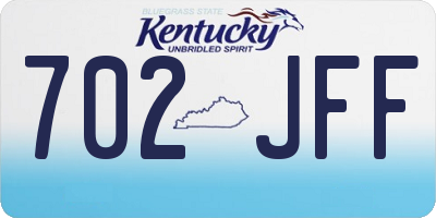 KY license plate 702JFF