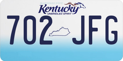 KY license plate 702JFG