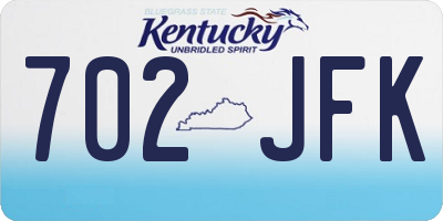 KY license plate 702JFK