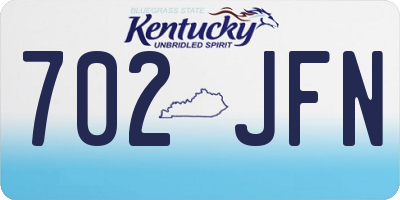 KY license plate 702JFN