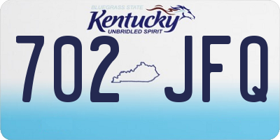 KY license plate 702JFQ