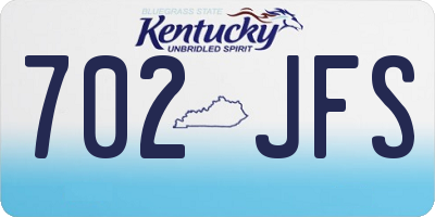 KY license plate 702JFS