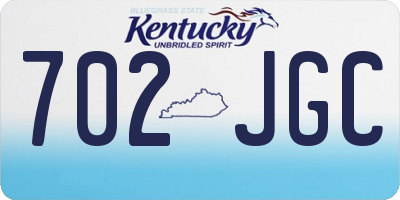 KY license plate 702JGC