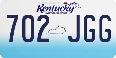 KY license plate 702JGG