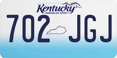 KY license plate 702JGJ