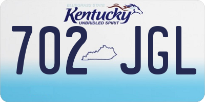KY license plate 702JGL