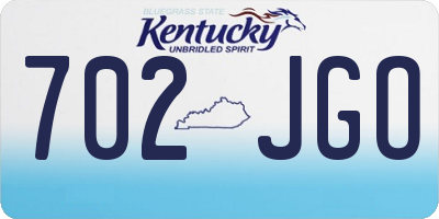 KY license plate 702JGO