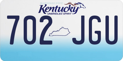 KY license plate 702JGU
