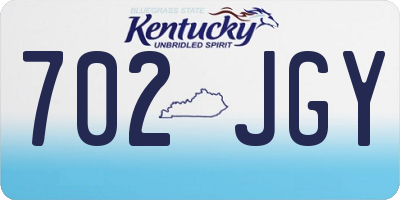 KY license plate 702JGY