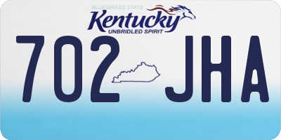 KY license plate 702JHA