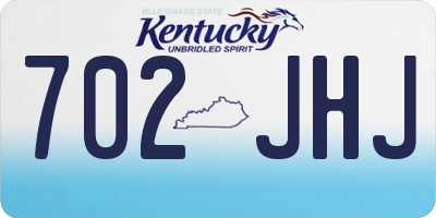 KY license plate 702JHJ