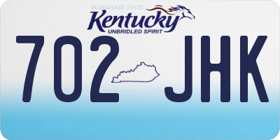 KY license plate 702JHK