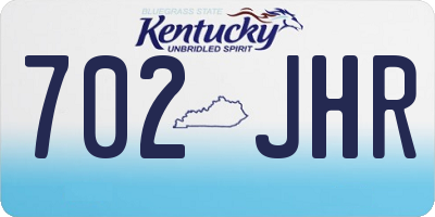 KY license plate 702JHR