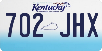 KY license plate 702JHX