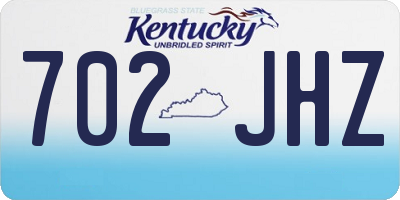 KY license plate 702JHZ