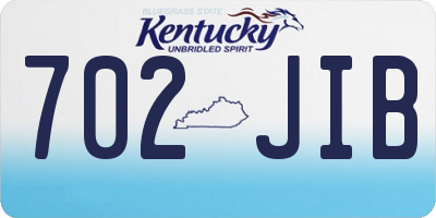 KY license plate 702JIB