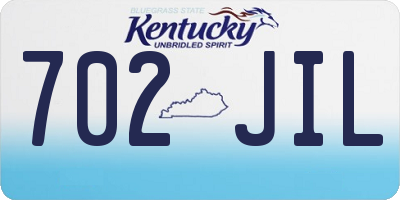 KY license plate 702JIL