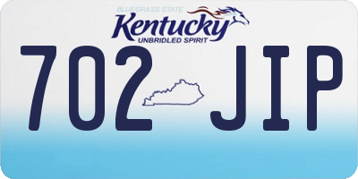 KY license plate 702JIP