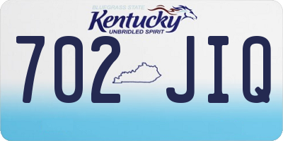 KY license plate 702JIQ