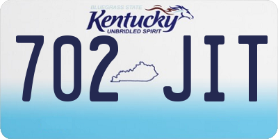 KY license plate 702JIT