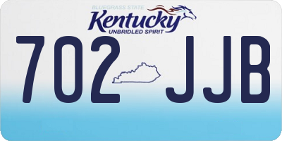 KY license plate 702JJB