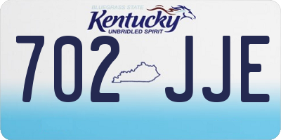 KY license plate 702JJE