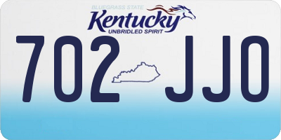 KY license plate 702JJO