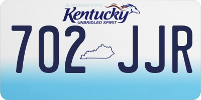 KY license plate 702JJR