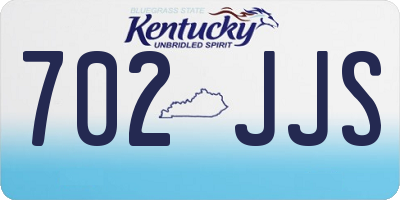 KY license plate 702JJS