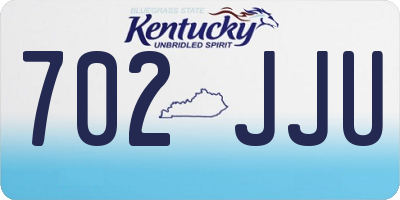 KY license plate 702JJU