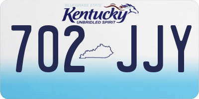 KY license plate 702JJY